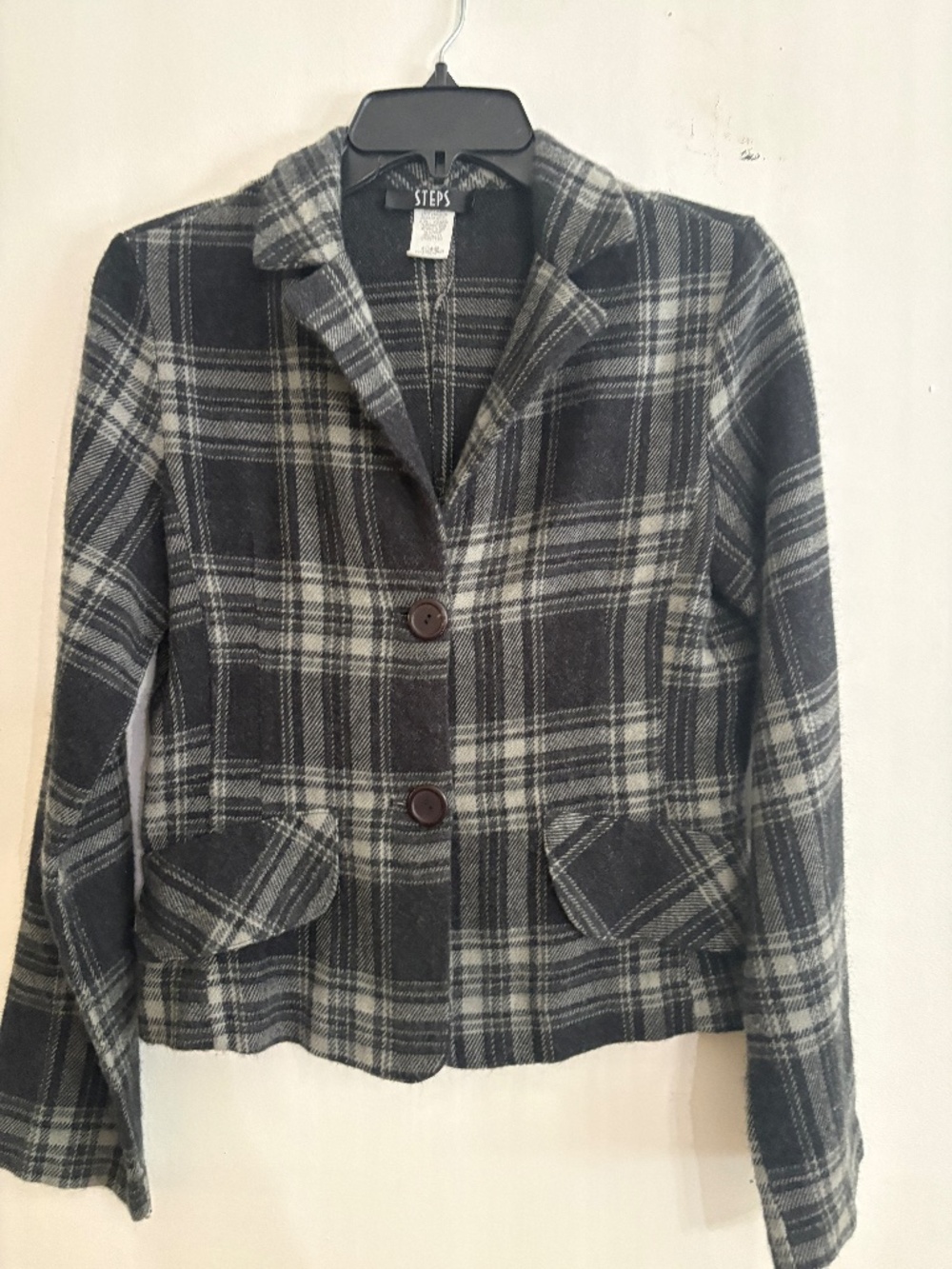 Vintage 1990s STEPS Flannel feel Blazer - Lightweight - Made in USA - Size M